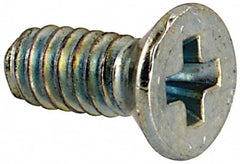 Value Collection - #3-48 UNC, 1/4" OAL Phillips Drive Machine Screw - Flat Head, Grade J82 Steel, Zinc-Plated Finish, Without Washer - Benchmark Tooling