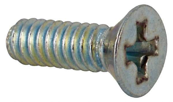 Value Collection - #3-48 UNC, 5/16" OAL Phillips Drive Machine Screw - Flat Head, Grade J82 Steel, Zinc-Plated Finish, Without Washer - Benchmark Tooling
