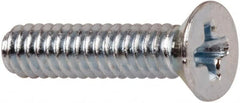 Value Collection - #3-48 UNC, 7/16" OAL Phillips Drive Machine Screw - Flat Head, Grade J82 Steel, Zinc-Plated Finish, Without Washer - Benchmark Tooling
