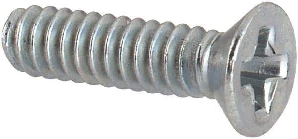 Value Collection - #4-40 UNC, 7/16" OAL Phillips Drive Machine Screw - Flat Head, Grade J82 Steel, Zinc-Plated Finish, Without Washer - Benchmark Tooling