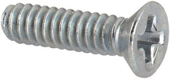 Value Collection - #4-40 UNC, 7/16" OAL Phillips Drive Machine Screw - Flat Head, Grade J82 Steel, Zinc-Plated Finish, Without Washer - Benchmark Tooling