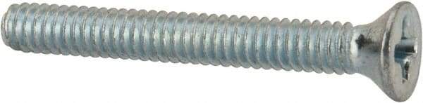 Value Collection - #5-40 UNC, 1" OAL Phillips Drive Machine Screw - Flat Head, Grade J82 Steel, Zinc-Plated Finish, Without Washer - Benchmark Tooling