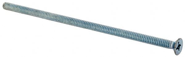 Value Collection - #6-32 UNC, 3-1/2" OAL Phillips Drive Machine Screw - Flat Head, Grade J82 Steel, Zinc-Plated Finish, Without Washer - Benchmark Tooling