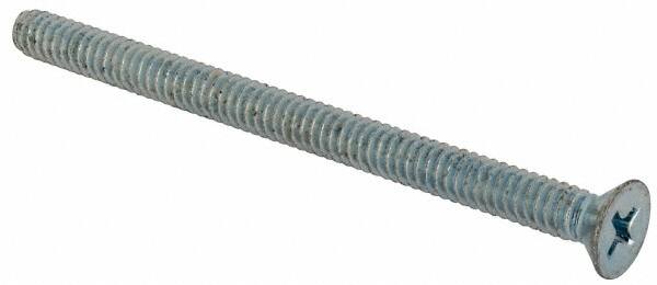 Value Collection - #10-24 UNC, 2-3/4" OAL Phillips Drive Machine Screw - Flat Head, Grade J82 Steel, Zinc-Plated Finish, Without Washer - Benchmark Tooling