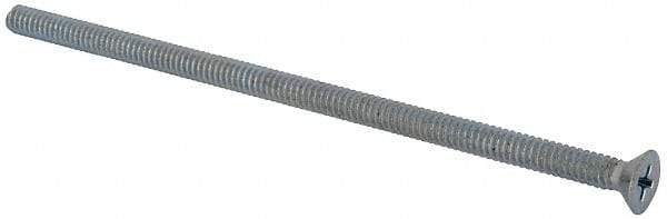 Value Collection - #10-24 UNC, 4-1/2" OAL Phillips Drive Machine Screw - Flat Head, Grade J82 Steel, Zinc-Plated Finish, Without Washer - Benchmark Tooling