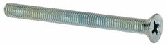 Value Collection - #10-32 UNF, 2-1/4" OAL Phillips Drive Machine Screw - Flat Head, Grade J82 Steel, Zinc-Plated Finish, Without Washer - Benchmark Tooling