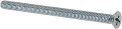 Value Collection - #10-32 UNF, 2-3/4" OAL Phillips Drive Machine Screw - Flat Head, Grade J82 Steel, Zinc-Plated Finish, Without Washer - Benchmark Tooling