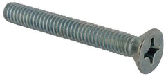Value Collection - #12-24 UNC, 1-3/4" OAL Phillips Drive Machine Screw - Flat Head, Grade J82 Steel, Zinc-Plated Finish, Without Washer - Benchmark Tooling