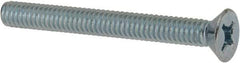Value Collection - #12-24 UNC, 2" OAL Phillips Drive Machine Screw - Flat Head, Grade J82 Steel, Zinc-Plated Finish, Without Washer - Benchmark Tooling