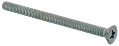 Value Collection - #12-24 UNC, 3" OAL Phillips Drive Machine Screw - Flat Head, Grade J82 Steel, Zinc-Plated Finish, Without Washer - Benchmark Tooling