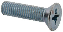 Value Collection - 1/4-28 UNF, 1" OAL Phillips Drive Machine Screw - Flat Head, Grade J82 Steel, Zinc-Plated Finish, Without Washer - Benchmark Tooling