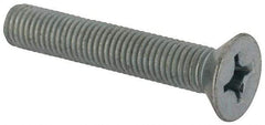 Value Collection - 1/4-28 UNF, 1-1/2" OAL Phillips Drive Machine Screw - Flat Head, Grade J82 Steel, Zinc-Plated Finish, Without Washer - Benchmark Tooling