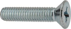 Value Collection - 3/8-16 UNC, 1-3/4" OAL Phillips Drive Machine Screw - Flat Head, Grade J82 Steel, Zinc-Plated Finish, Without Washer - Benchmark Tooling