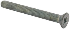 Value Collection - 3/8-16 UNC, 3-1/2" OAL Phillips Drive Machine Screw - Flat Head, Grade J82 Steel, Zinc-Plated Finish, Without Washer - Benchmark Tooling