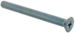 Value Collection - 3/8-16 UNC, 4" OAL Phillips Drive Machine Screw - Flat Head, Grade J82 Steel, Zinc-Plated Finish, Without Washer - Benchmark Tooling