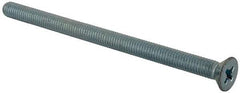 Value Collection - 3/8-16 UNC, 6" OAL Phillips Drive Machine Screw - Flat Head, Grade J82 Steel, Zinc-Plated Finish, Without Washer - Benchmark Tooling