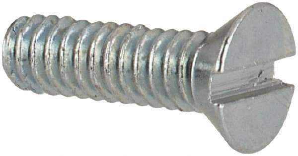 Value Collection - #2-56 UNC, 5/16" OAL Slotted Drive Machine Screw - Flat Head, Grade J82 Steel, Zinc-Plated Finish, Without Washer - Benchmark Tooling