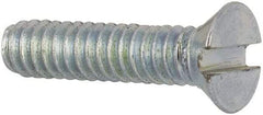 Value Collection - #2-56 UNC, 3/8" OAL Slotted Drive Machine Screw - Flat Head, Grade J82 Steel, Zinc-Plated Finish, Without Washer - Benchmark Tooling