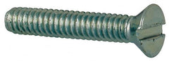 Value Collection - #2-56 UNC, 1/2" OAL Slotted Drive Machine Screw - Flat Head, Grade J82 Steel, Zinc-Plated Finish, Without Washer - Benchmark Tooling