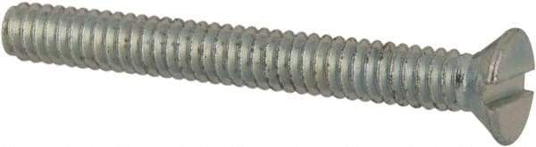Value Collection - #2-56 UNC, 3/4" OAL Slotted Drive Machine Screw - Flat Head, Grade J82 Steel, Zinc-Plated Finish, Without Washer - Benchmark Tooling