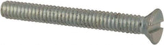 Value Collection - #2-56 UNC, 3/4" OAL Slotted Drive Machine Screw - Flat Head, Grade J82 Steel, Zinc-Plated Finish, Without Washer - Benchmark Tooling