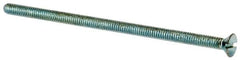 Value Collection - #8-32 UNC, 3-1/2" OAL Slotted Drive Machine Screw - Flat Head, Grade J82 Steel, Zinc-Plated Finish, Without Washer - Benchmark Tooling