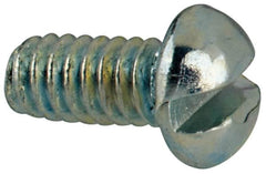 Value Collection - #2-56 UNC, 3/16" Length Under Head Slotted Drive Machine Screw - Round Head, Grade J82 Steel, Zinc-Plated Finish, Without Washer - Benchmark Tooling