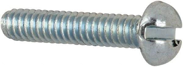 Value Collection - #2-56 UNC, 7/16" Length Under Head Slotted Drive Machine Screw - Round Head, Grade J82 Steel, Zinc-Plated Finish, Without Washer - Benchmark Tooling
