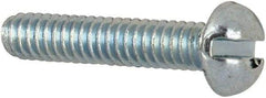 Value Collection - #2-56 UNC, 7/16" Length Under Head Slotted Drive Machine Screw - Round Head, Grade J82 Steel, Zinc-Plated Finish, Without Washer - Benchmark Tooling