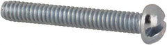 Value Collection - #2-56 UNC, 5/8" Length Under Head Slotted Drive Machine Screw - Round Head, Grade J82 Steel, Zinc-Plated Finish, Without Washer - Benchmark Tooling