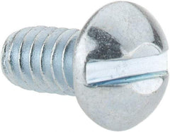 Value Collection - #10-24 UNC, 3/8" Length Under Head Slotted Drive Machine Screw - Round Head, Grade J82 Steel, Zinc-Plated Finish, Without Washer - Benchmark Tooling