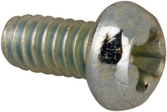 Value Collection - #2-56 UNC, 3/16" Length Under Head Phillips Drive Machine Screw - Round Head, Grade J82 Steel, Zinc-Plated Finish, Without Washer - Benchmark Tooling