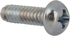 Value Collection - #3-48 UNC, 5/16" Length Under Head Phillips Drive Machine Screw - Round Head, Grade J82 Steel, Zinc-Plated Finish, Without Washer - Benchmark Tooling