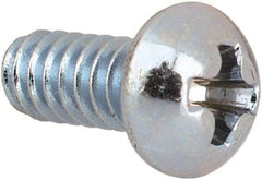 Value Collection - #4-40 UNC, 1/4" Length Under Head Phillips Drive Machine Screw - Round Head, Grade J82 Steel, Zinc-Plated Finish, Without Washer - Benchmark Tooling