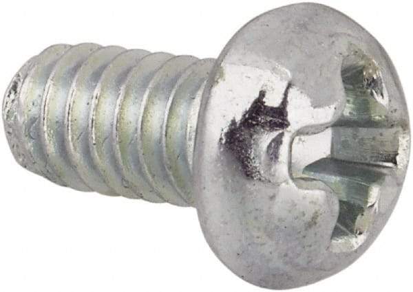 Value Collection - #5-40 UNC, 1/4" Length Under Head Phillips Drive Machine Screw - Round Head, Grade J82 Steel, Zinc-Plated Finish, Without Washer - Benchmark Tooling