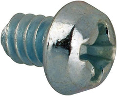Value Collection - #6-32 UNC, 3/16" Length Under Head Phillips Drive Machine Screw - Round Head, Grade J82 Steel, Zinc-Plated Finish, Without Washer - Benchmark Tooling