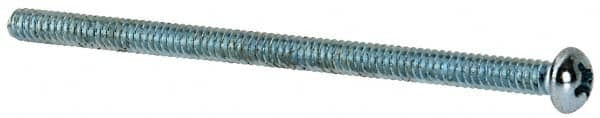 Value Collection - #6-32 UNC, 2-1/2" Length Under Head Phillips Drive Machine Screw - Round Head, Grade J82 Steel, Zinc-Plated Finish, Without Washer - Benchmark Tooling