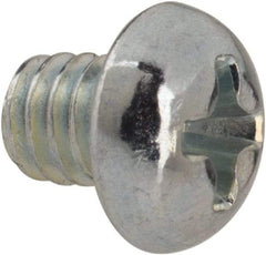 Value Collection - #8-32 UNC, 3/16" Length Under Head Phillips Drive Machine Screw - Round Head, Grade J82 Steel, Zinc-Plated Finish, Without Washer - Benchmark Tooling