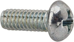 Value Collection - #8-32 UNC, 7/16" Length Under Head Phillips Drive Machine Screw - Round Head, Grade J82 Steel, Zinc-Plated Finish, Without Washer - Benchmark Tooling