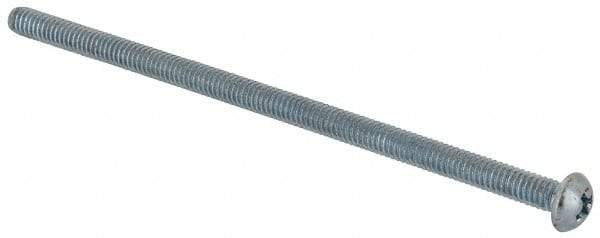 Value Collection - #8-32 UNC, 3-1/2" Length Under Head Phillips Drive Machine Screw - Round Head, Grade J82 Steel, Zinc-Plated Finish, Without Washer - Benchmark Tooling