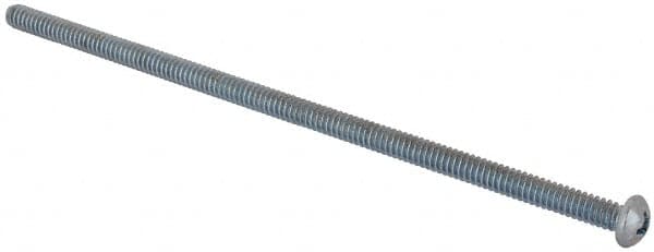 Value Collection - #10-24 UNC, 5" Length Under Head Phillips Drive Machine Screw - Round Head, Grade J82 Steel, Zinc-Plated Finish, Without Washer - Benchmark Tooling