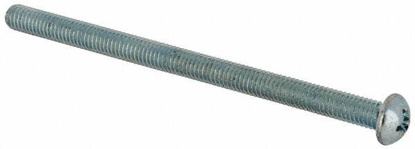 Value Collection - #10-32 UNF, 3" Length Under Head Phillips Drive Machine Screw - Round Head, Grade J82 Steel, Zinc-Plated Finish, Without Washer - Benchmark Tooling