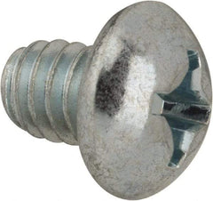 Value Collection - #12-24 UNC, 1/4" Length Under Head Phillips Drive Machine Screw - Round Head, Grade J82 Steel, Zinc-Plated Finish, Without Washer - Benchmark Tooling