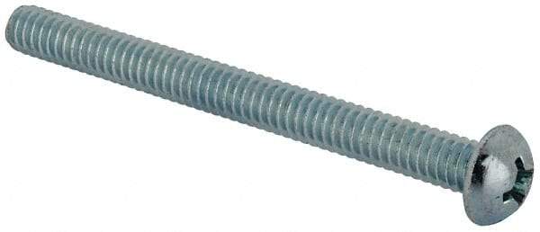 Value Collection - 1/4-20 UNC, 2-3/4" Length Under Head Phillips Drive Machine Screw - Round Head, Grade J82 Steel, Zinc-Plated Finish, Without Washer - Benchmark Tooling