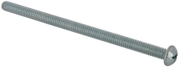 Value Collection - 1/4-20 UNC, 4-1/2" Length Under Head Phillips Drive Machine Screw - Round Head, Grade J82 Steel, Zinc-Plated Finish, Without Washer - Benchmark Tooling