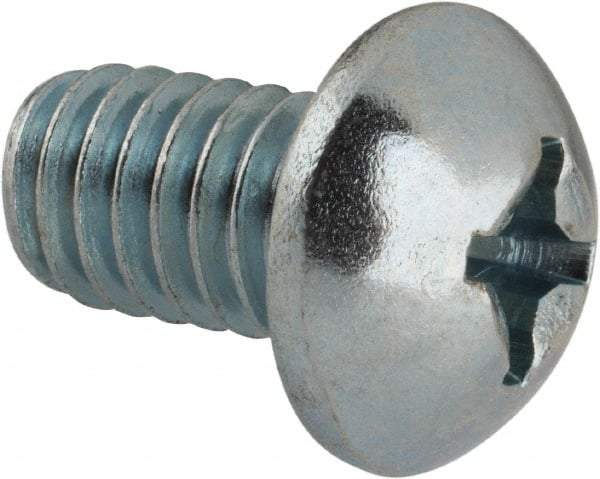 Value Collection - 5/16-18 UNC, 1/2" Length Under Head Phillips Drive Machine Screw - Round Head, Grade J82 Steel, Zinc-Plated Finish, Without Washer - Benchmark Tooling