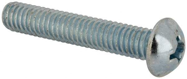 Value Collection - 5/16-18 UNC, 1-3/4" Length Under Head Phillips Drive Machine Screw - Round Head, Grade J82 Steel, Zinc-Plated Finish, Without Washer - Benchmark Tooling