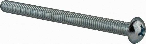 Value Collection - 5/16-18 UNC, 4" Length Under Head Phillips Drive Machine Screw - Round Head, Grade J82 Steel, Zinc-Plated Finish, Without Washer - Benchmark Tooling