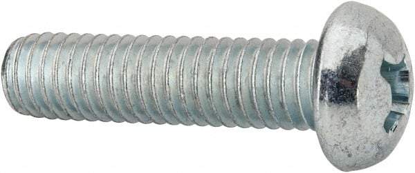 Value Collection - 3/8-16 UNC, 1-1/2" Length Under Head Phillips Drive Machine Screw - Round Head, Grade J82 Steel, Zinc-Plated Finish, Without Washer - Benchmark Tooling