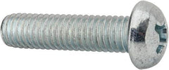 Value Collection - 3/8-16 UNC, 1-1/2" Length Under Head Phillips Drive Machine Screw - Round Head, Grade J82 Steel, Zinc-Plated Finish, Without Washer - Benchmark Tooling